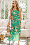 ODDI Full Size Floral Sleeveless Wide Leg Jumpsuit Jumpsuits Trendsi Green Multi S 