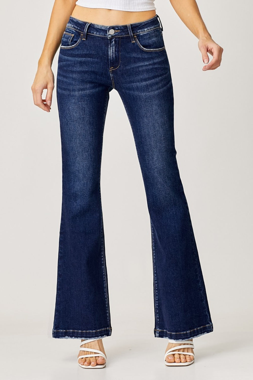 RISEN Full Size Low Rise Flare Jeans - NeoKira Unlimited