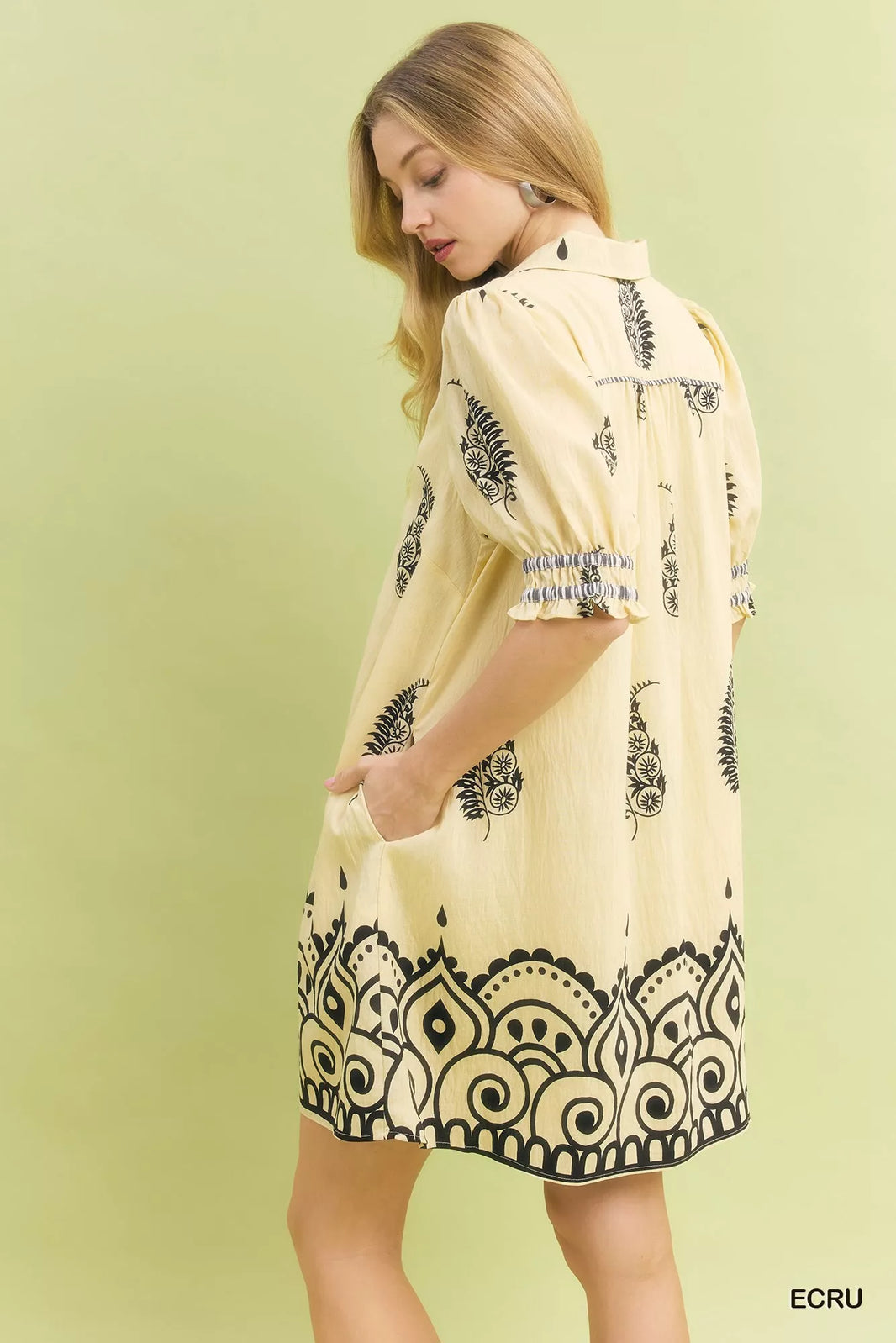 Umgee Paisley Mandala Babydoll Dress Boho Chic - NeoKira Unlimited