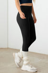 Le Lis Ribbed Crop Cami and High Waist Brushed Leggings Set Leggings Set Trendsi   