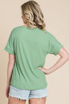 BOMBOM Color Block Short Sleeve T-Shirt T-Shirt Trendsi   