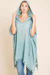 Cotton Bleu by Nu Label Tassel Hem Hooded Cover Up Cover Up Trendsi   