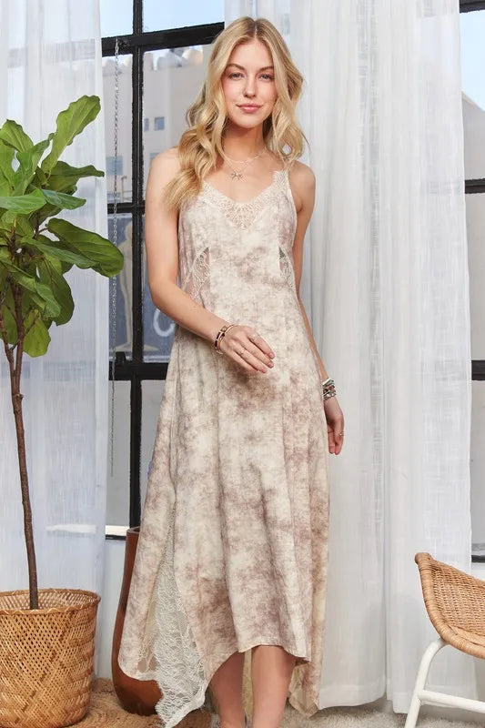 ADORA Printed Spaghetti Strap Midi Dress - NeoKira Unlimited