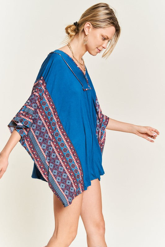 Jade By Jane V-Neckline Tunic Top | Luxurious Relaxed Boho Elegance - NeoKira Unlimited