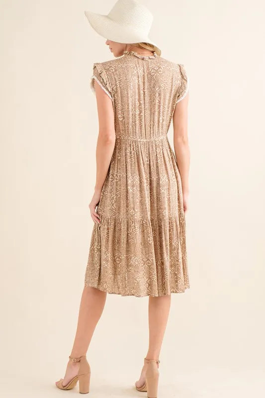 And The Why Boho Printed Tiered Maxi Dress - NeoKira Unlimited