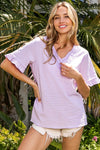 BiBi V-Neck Short Sleeve Blouse Blouse Trendsi Lavender S 