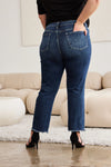 RFM Full Size Tummy Control Distressed High Waist Raw Hem Jeans Jeans Trendsi   