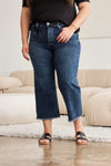 RFM Full Size Tummy Control High Waist Raw Hem Jeans Jeans Trendsi   