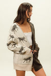 BiBi Open Front Long Sleeve Contrast Cardigan Cardigan Trendsi   