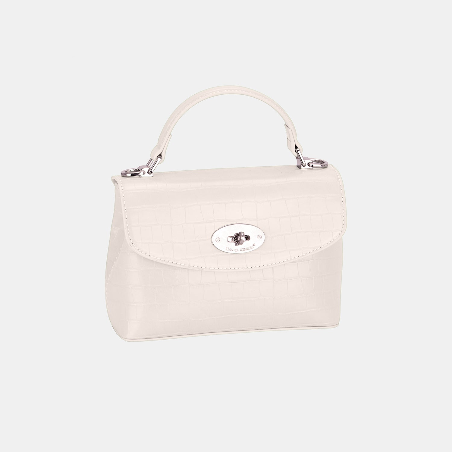 David Jones Texture PU Leather Handbag Handbag Trendsi Creamy White One Size 