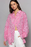 POL Button Down Long Sleeve Paisley Print Shirt Shirt Trendsi   