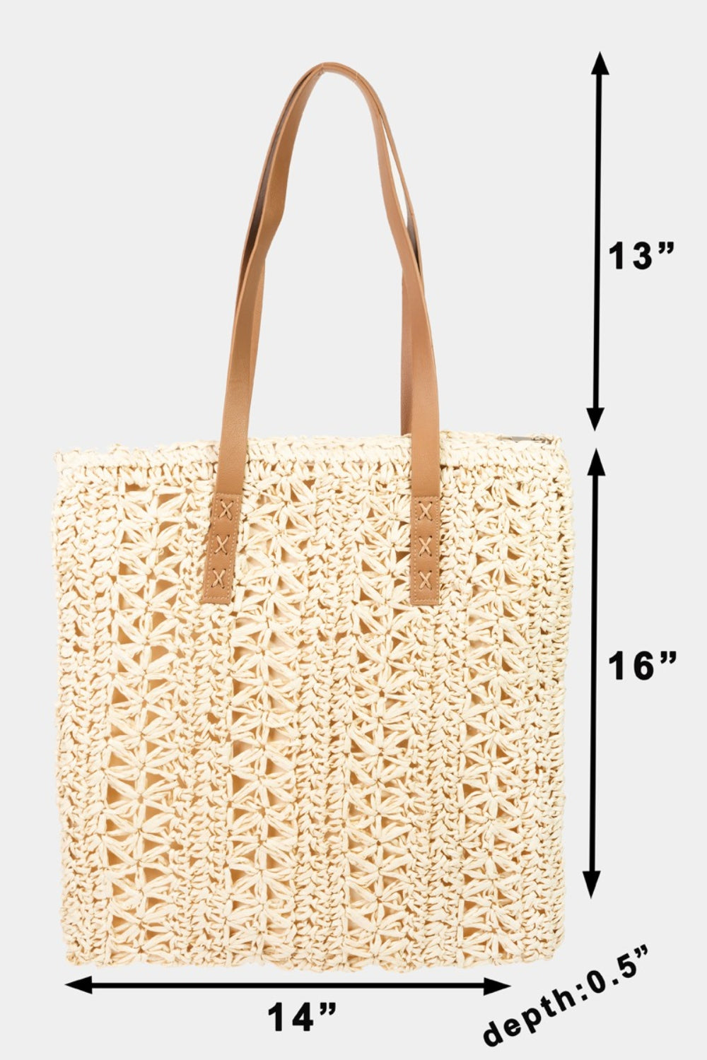 Fame Straw Braided Tote Bag Tote Bag Trendsi   