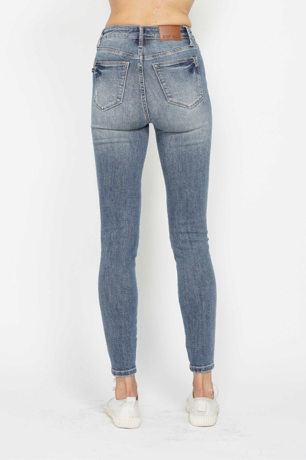 Judy Blue Full Size Tummy Control Contrast Wash Skinny Jeans - NeoKira Unlimited
