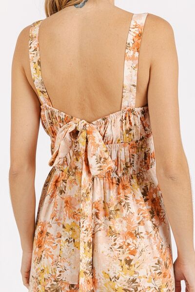 Mittoshop Flower Print Gathered Bust Sleeveless Jumpsuit - NeoKira Unlimited