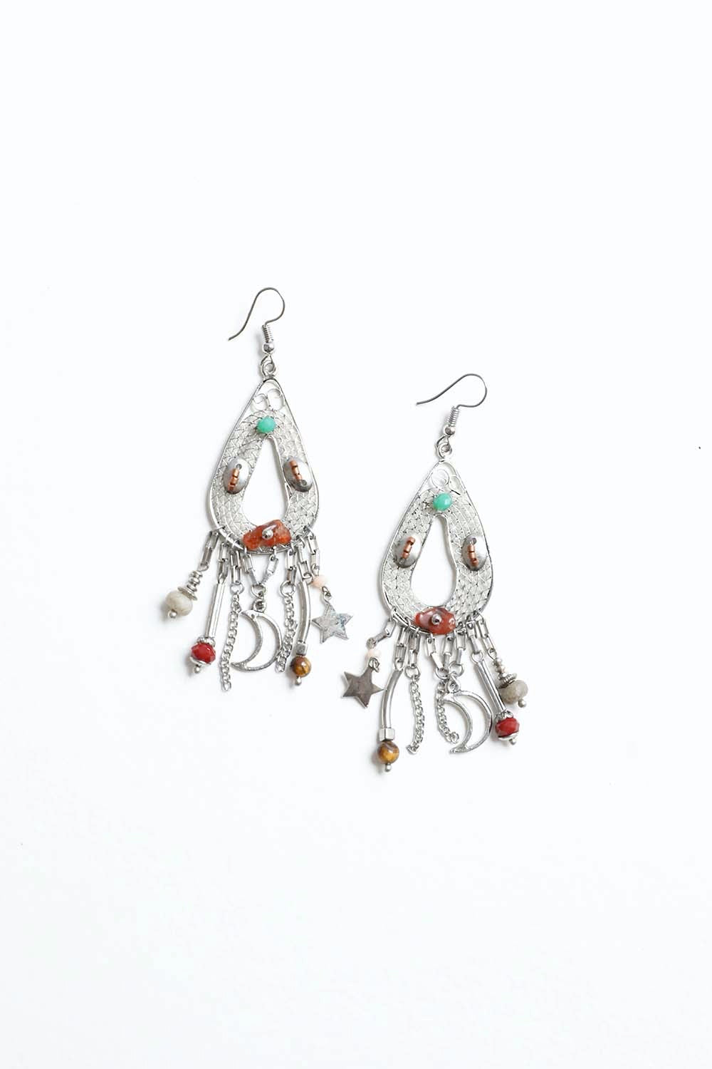 Carnelian Stones Beaded Earrings - NeoKira Unlimited