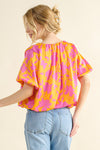 And The Why Full Size Printed Satin Bubble Hem Top Top Trendsi   