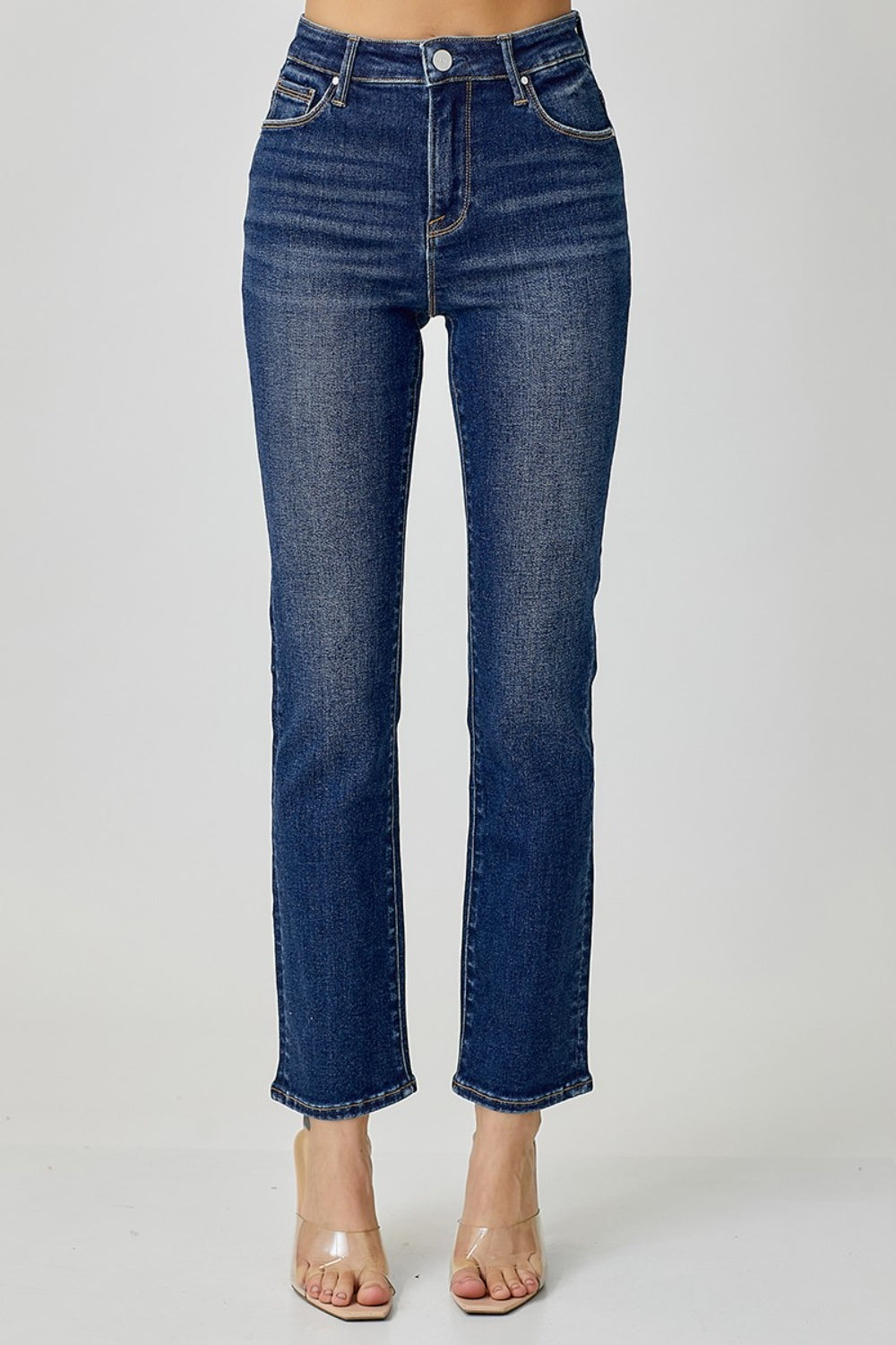 RISEN Full Size High Waist Straight Jeans Jeans Trendsi   