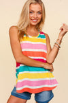 Haptics Round Neck Striped Knit Tank Tank Top Trendsi   