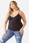 Zenobia Plus Size Lace Detail V-Neck Cami Cami Trendsi   