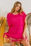 BiBi Fringed Hem Knit Top Top Trendsi   