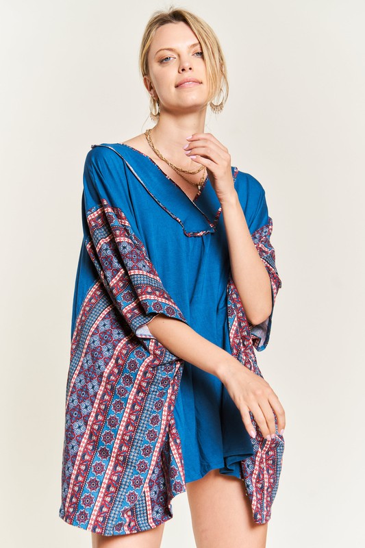 Jade By Jane V-Neckline Tunic Top | Luxurious Relaxed Boho Elegance - NeoKira Unlimited
