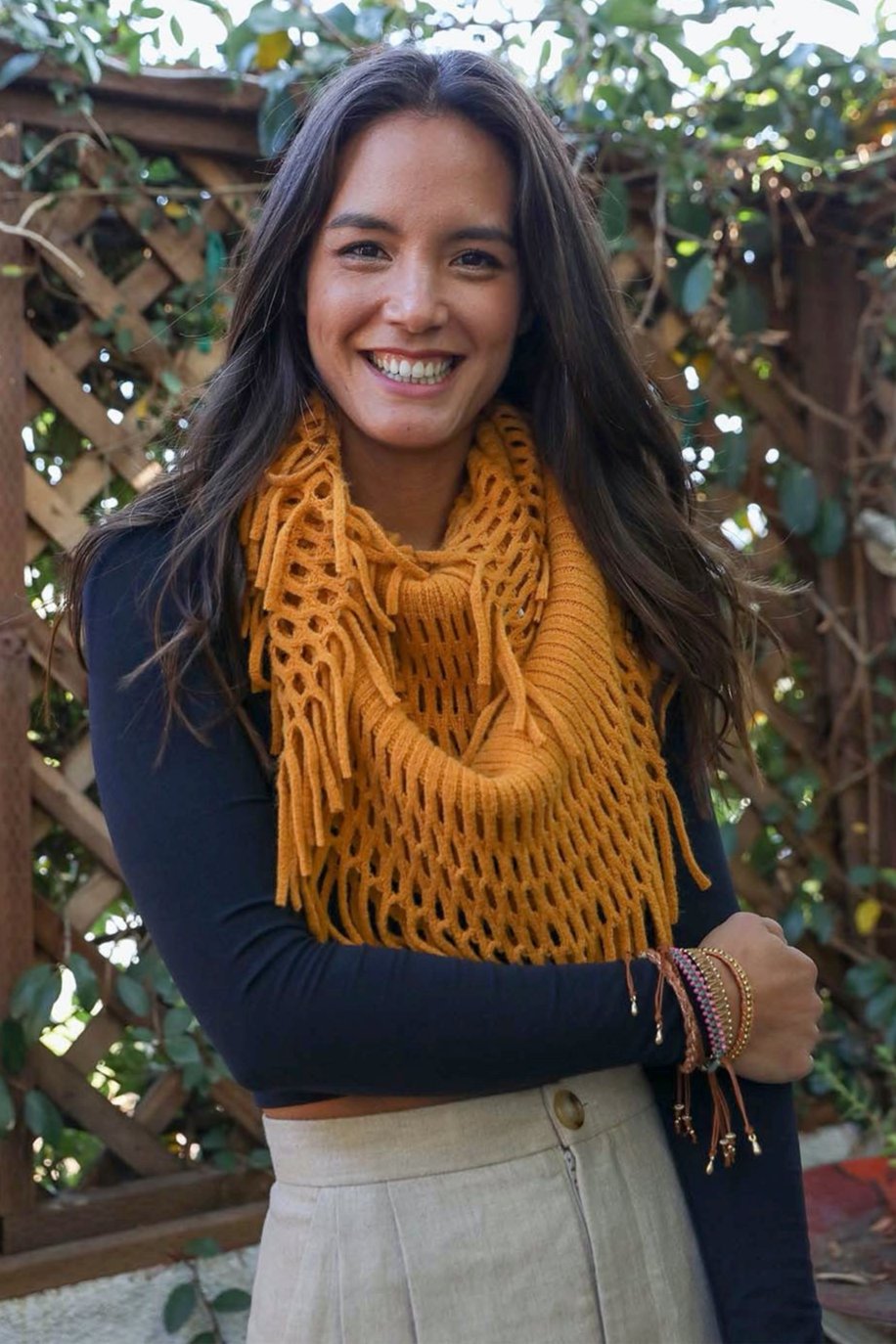 Fuzzy Chenille Tassel Infinity Scarf - NeoKira Unlimited