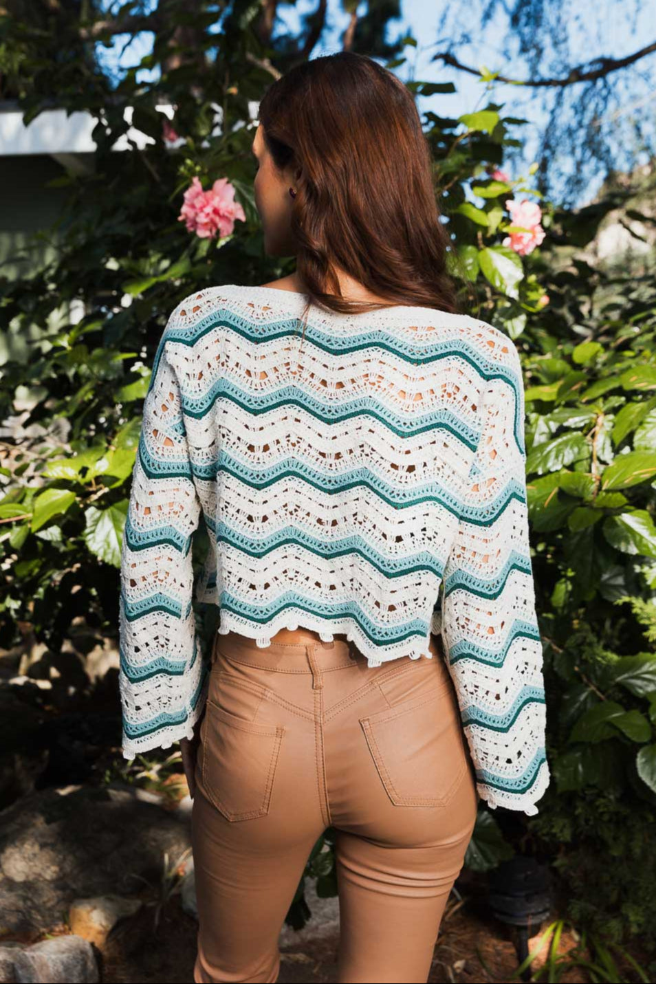 Chevron Chic Flare Crop Top - NeoKira Unlimited