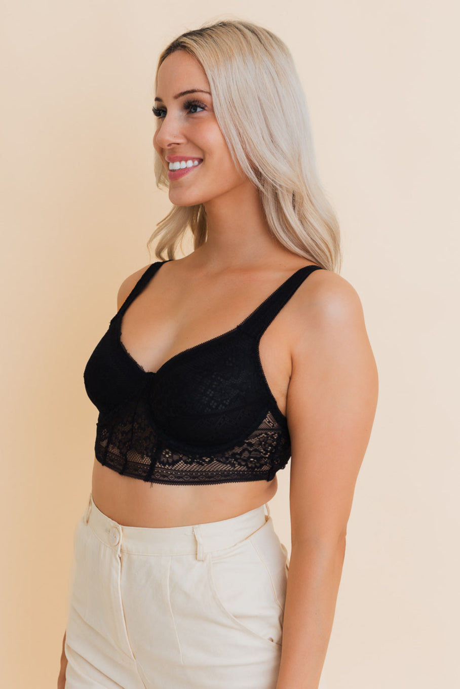 Chic Contours Lace Longline Bralette w/ Underline - NeoKira Unlimited