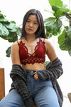 Chloe Crochet Bralette Bralette Leto Collection Small Burgundy 