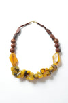 Chunky Amber Beaded Necklace Necklaces Leto Collection   