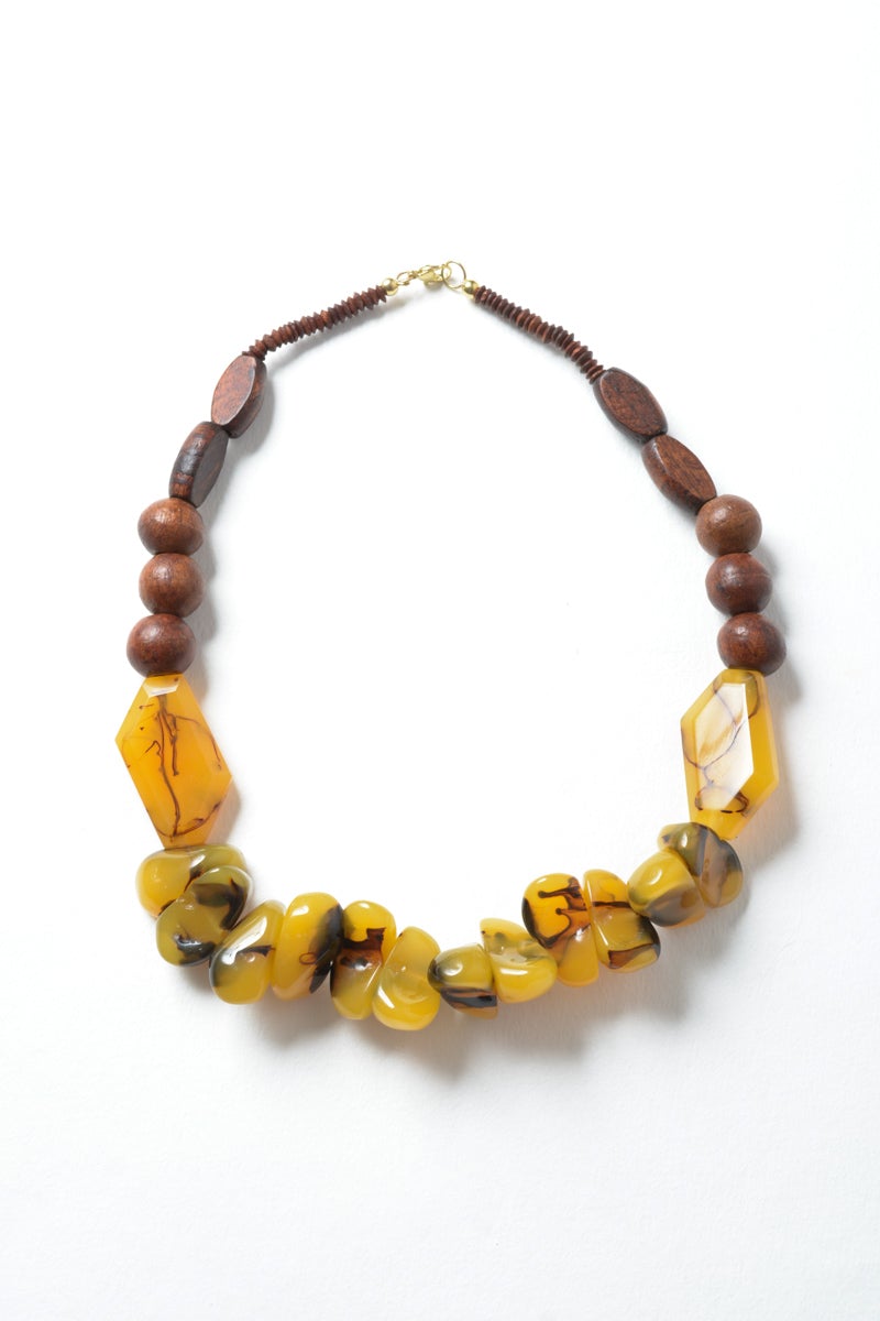 Chunky Amber Beaded Necklace - NeoKira Unlimited