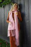 Chunky Oversized Pocket Scarf Scarves Blush