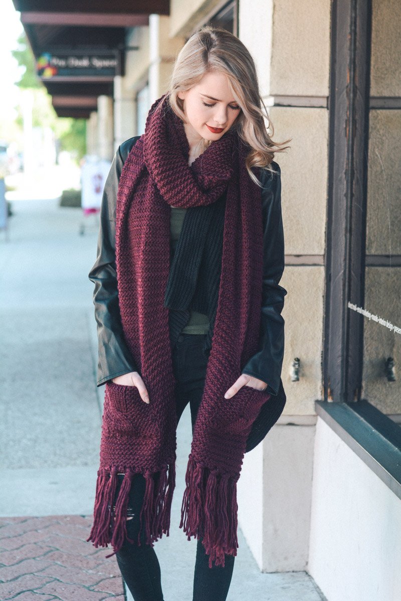 Chunky Oversized Pocket Scarf - NeoKira Unlimited