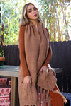 Chunky Oversized Pocket Scarf Scarves Camel