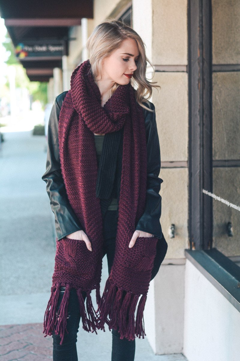 Chunky Oversized Pocket Scarf - NeoKira Unlimited