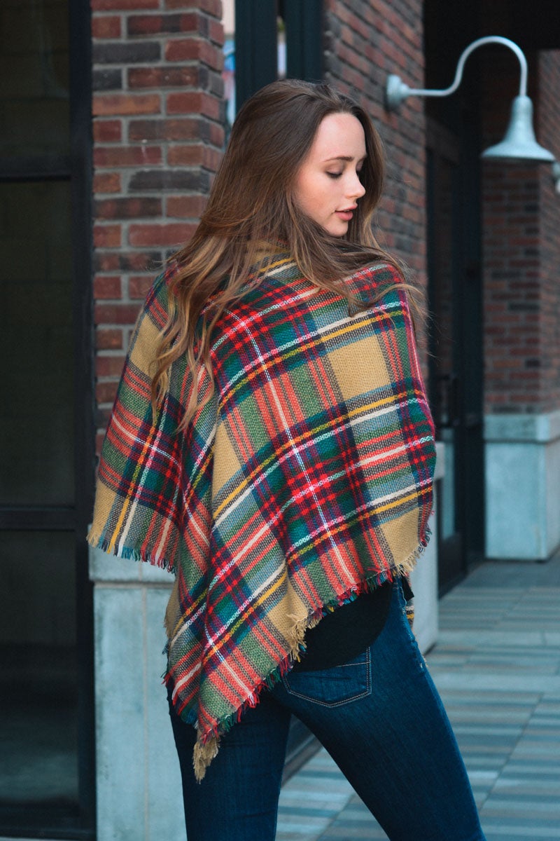 Classic Flannel Toggle Poncho - NeoKira Unlimited