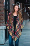 Classic Flannel Toggle Poncho Ponchos Leto Collection   