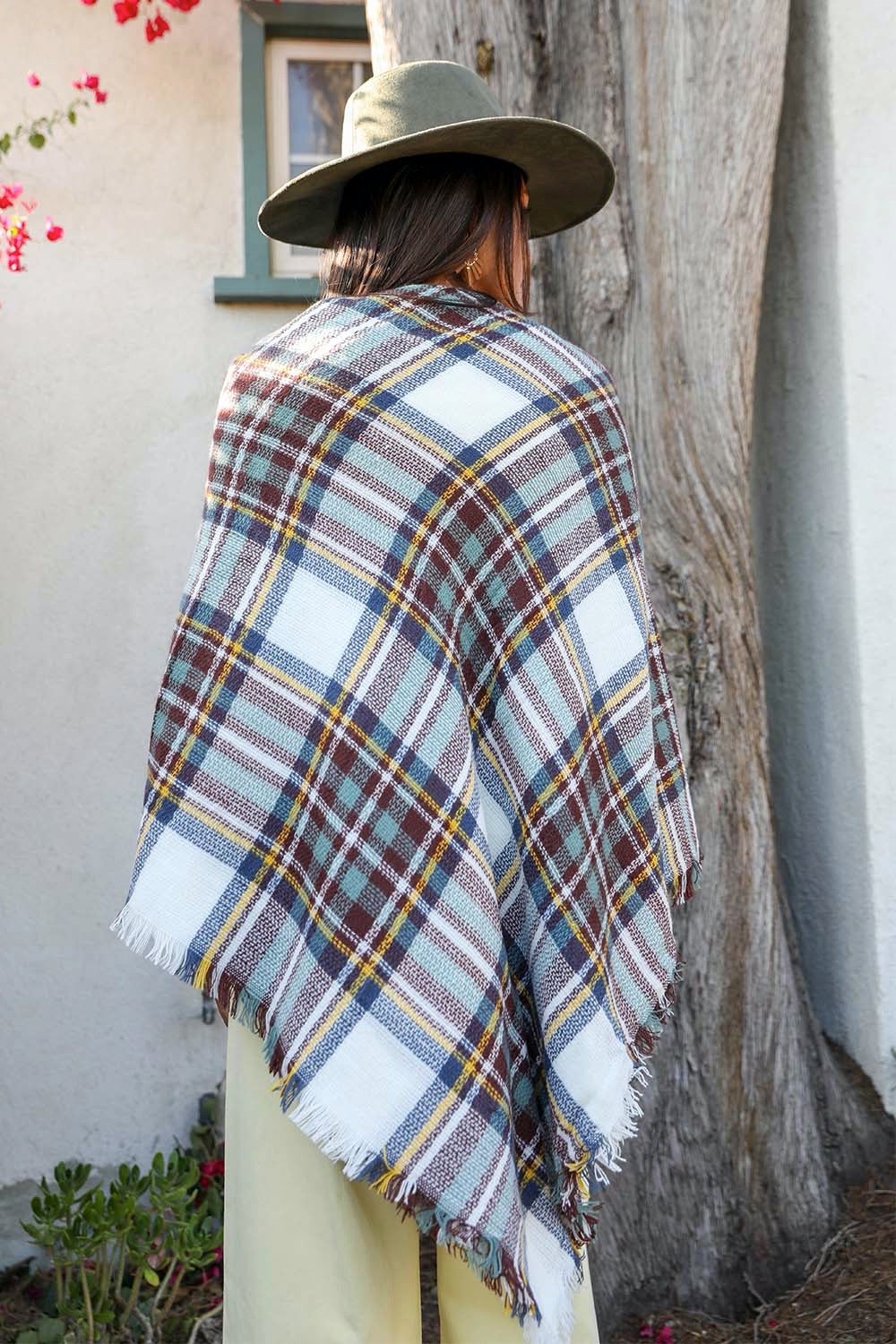 Classic Flannel Toggle Poncho Ponchos Leto Collection   