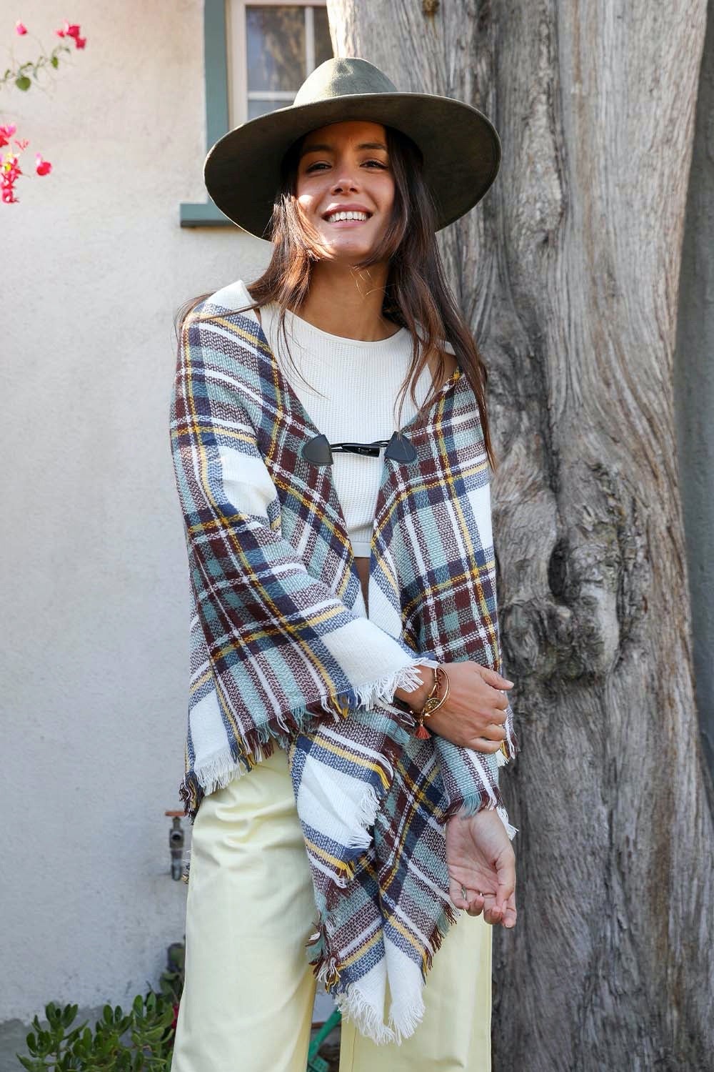 Classic Flannel Toggle Poncho - NeoKira Unlimited