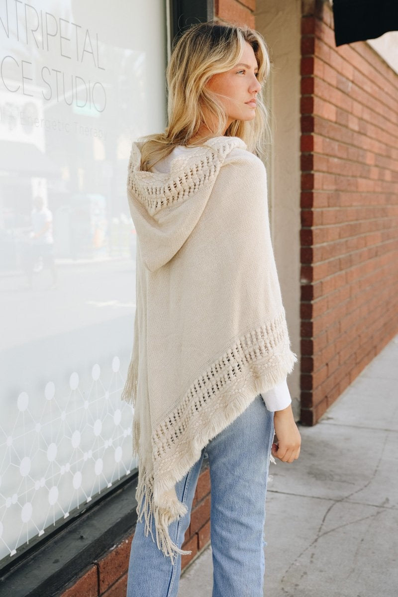 Classic Knit Hooded Poncho - NeoKira Unlimited
