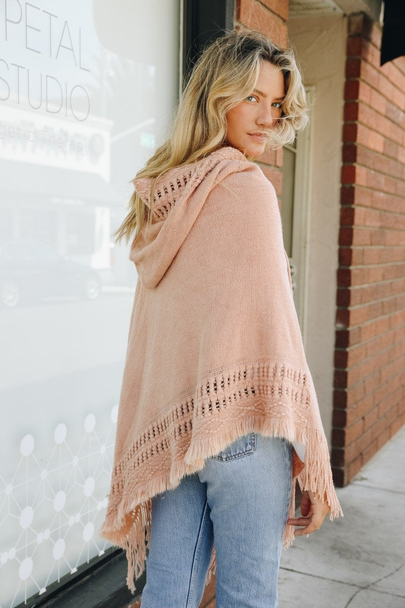 Classic Knit Hooded Poncho - NeoKira Unlimited