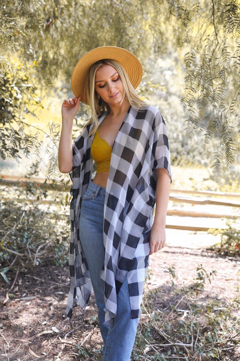 Classic Buffalo Check Kimono Kimono Leto Collection   