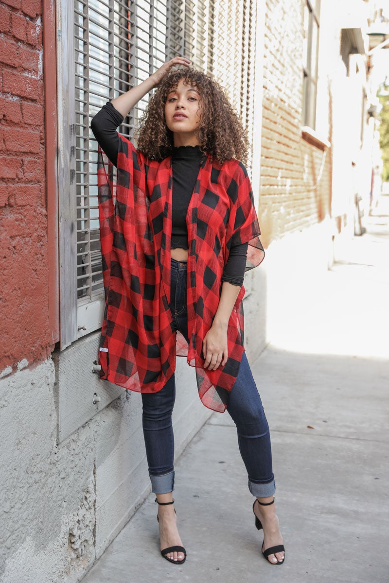 Classic Buffalo Check Kimono Kimono Leto Collection   