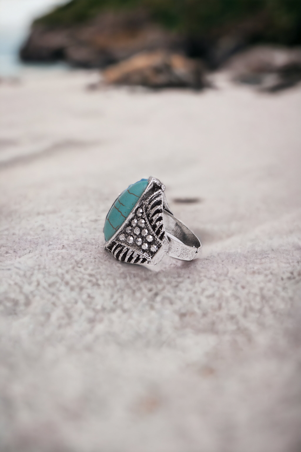 Classic Marquise Turquoise Ring Adjustable Ring Leto Collection   