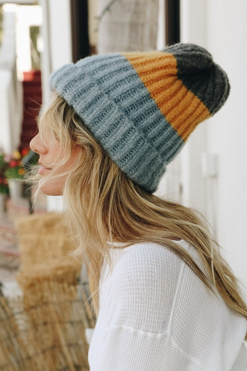 Color Block Knit Beanie Beanies Leto Collection   