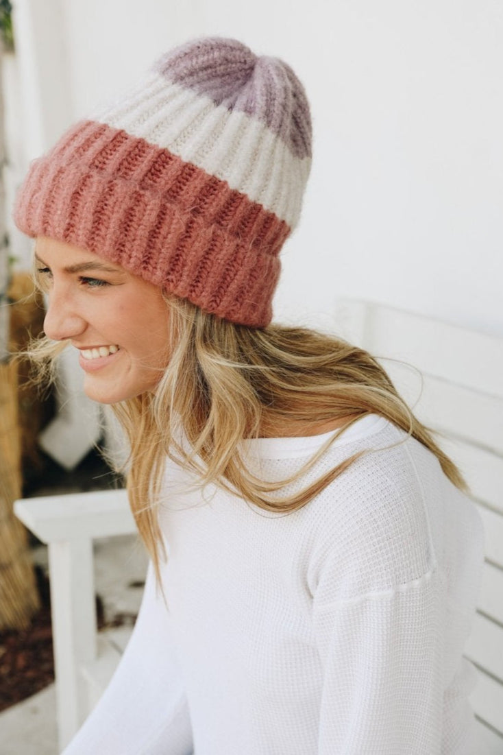 Color Block Knit Beanie - NeoKira Unlimited