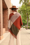 Color Block Tasseled Poncho Ponchos Leto Collection   