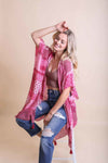 Color Graded Patchwork Kimono Kimono Leto Collection Fuchsia  