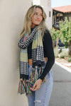 Colorblock Contrast Knit Scarf Scarves Black