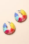 Colorful Beaded Hoop Earrings Earrings Leto Collection Multicolor  